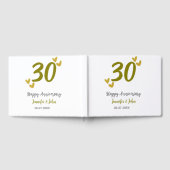 30. Jubiläum goldgraues Hochzeitspaar Gästebuch (Voll)