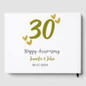 30. Jubiläum goldgraues Hochzeitspaar Gästebuch (Rückseite)