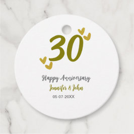 30. Jubiläum goldgraues Hochzeitspaar Geschenkanhänger