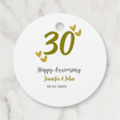 30. Jubiläum goldgraues Hochzeitspaar Geschenkanhänger (Rückseite)