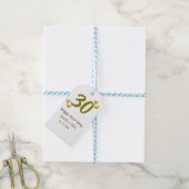 30. Jubiläum goldgraues Hochzeitspaar Geschenkanhänger (Mit Garn)