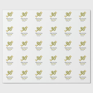 30. Jubiläum goldgraues Hochzeitspaar Geschenkpapier