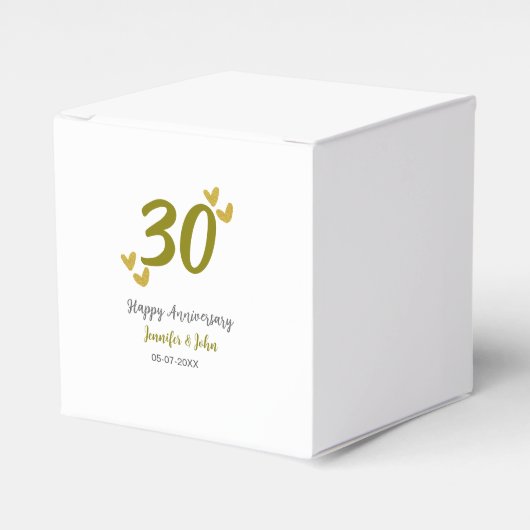30. Jubiläum goldgraues Hochzeitspaar Geschenkschachtel (Vorderseite)