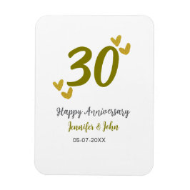 30. Jubiläum goldgraues Hochzeitspaar Magnet
