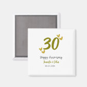 30. Jubiläum goldgraues Hochzeitspaar Magnet (Vorderseite/Rückseite)