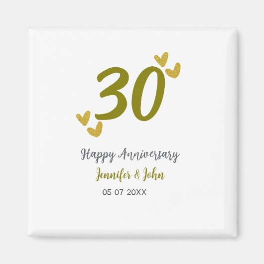 30. Jubiläum goldgraues Hochzeitspaar Magnet (Vorne)