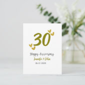 30. Jubiläum goldgraues Hochzeitspaar Postkarte (Stehend Vorderseite)