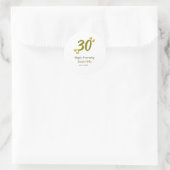 30. Jubiläum goldgraues Hochzeitspaar Runder Aufkleber (Tasche)