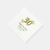 30. Jubiläum goldgraues Hochzeitspaar Serviette (Ecke)