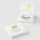 30. Jubiläum goldgraues Hochzeitspaar Steinuntersetzer (Seitenansicht)