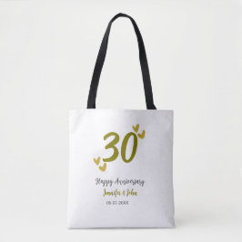 30. Jubiläum goldgraues Hochzeitspaar Tasche