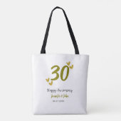 30. Jubiläum goldgraues Hochzeitspaar Tasche (Rückseite)