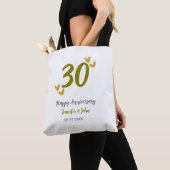 30. Jubiläum goldgraues Hochzeitspaar Tasche (Von Nahem)