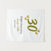 30. Jubiläum goldgraues Hochzeitspaar Wandteppich (Vorderseite (Horizontal))