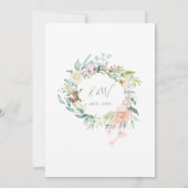 30. Jubiläum Heart Script Floral Monogram Einladung (Rückseite)