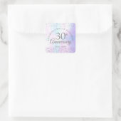 30. Jubiläum Herz Confetti Pearl Quadratischer Aufkleber (Tasche)