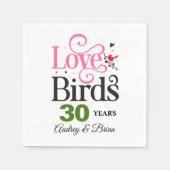 30. Jubiläum Love Birds Personalisiert Serviette (Vorderseite)