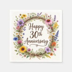 30. Jubiläum Papier Servietten, 30 Jahre Hochzeit  Serviette