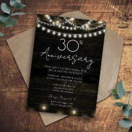 30. Jubiläum Party Rustikale Holzleuchten Einladung