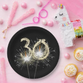 30. Jubiläum Party Sparklers auf Black Pappteller (Party)