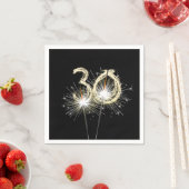 30. Jubiläum Party Sparklers auf Black Serviette (Beispiel)