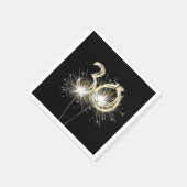 30. Jubiläum Party Sparklers auf Black Serviette (Ecke)