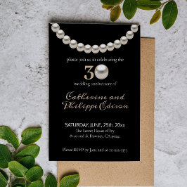 30. Jubiläum Pearl Black Wedding Einladung