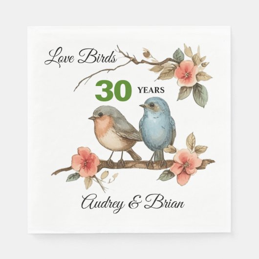 30. Jubiläum Personalisiert Napkins Serviette (Vorderseite)