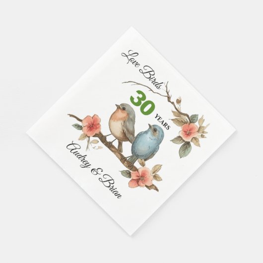 30. Jubiläum Personalisiert Napkins Serviette (Ecke)