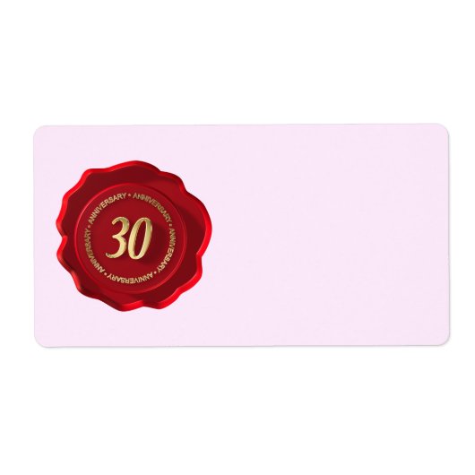 30. Jubiläum Rotwachs-Siegel (Vorne)