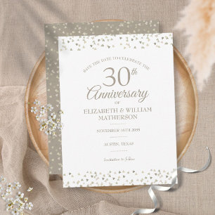 30. Jubiläum Save-the-Date-Herzen Konfetti Postkarte