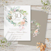30. Jubiläum Save the Date Rose Garland Postkarte
