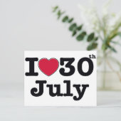 30. Juli mein Geburtstag Postkarte (Stehend Vorderseite)