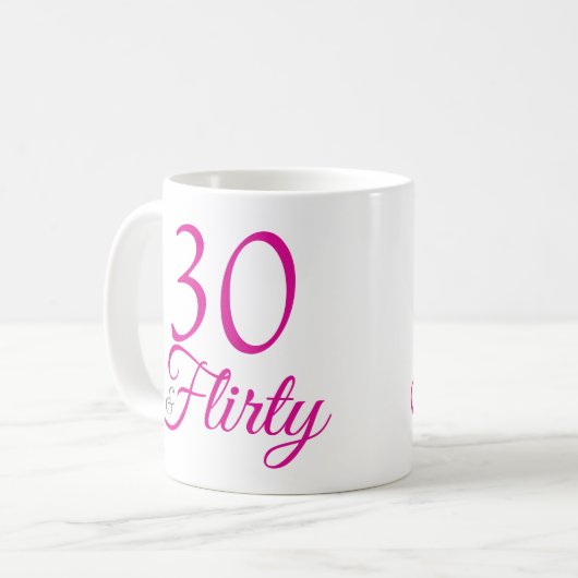 30 & Kokett rosa Geburtstag Kaffeetasse (Vorderseite Links)