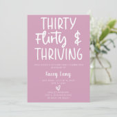 30., Kokett, & Thriving 30. Geburtstag Party Inv. Einladung (Stehend Vorderseite)