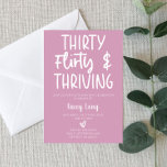 30., Kokett, & Thriving 30. Geburtstag Party Inv. Einladung<br><div class="desc">Dies ist eine rosa lila 30 Kokett & dreissig 30. Geburtstagseinladung. Minimale Minimalistische Bauweise. Einladung am B-Day. 30</div>