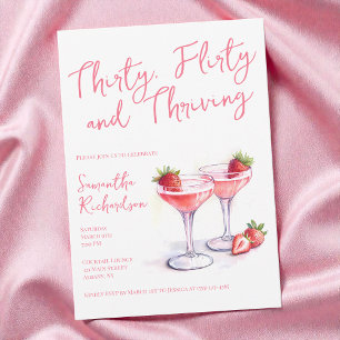 30 Kokett und florierend Rosa 30. Geburtstag Einladung