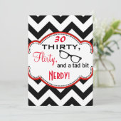 30, Kokett und Nerdy Birthday Einladung (Stehend Vorderseite)