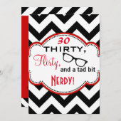 30, Kokett und Nerdy Birthday Einladung (Vorne/Hinten)