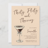 30 Kokett und Thriving Martini 30. Geburtstag Einladung (Vorderseite)