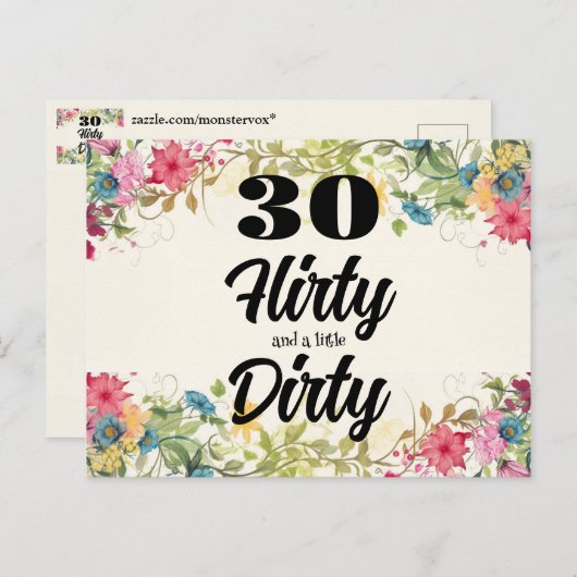 30 Kokette Postkarte (Vorne/Hinten)