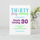 30. Kokette und dreißigste Geburtstagsfeier Einladung (Stehend Vorderseite)