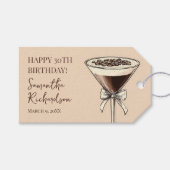 30 Kokette und florierende glückliche 30. Geburtst Geschenkanhänger (Vorderseite (Horizontal))