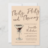 30 Koketter und florierender Cocktail 30. Geburtst Einladung (Vorderseite)