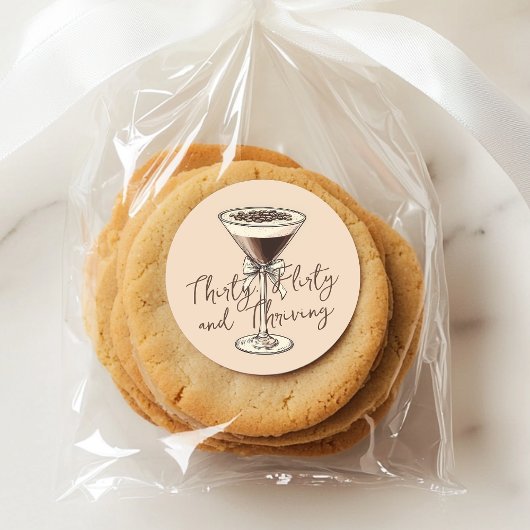 30 Koketter und florierender Cocktail 30. Geburtst Runder Aufkleber