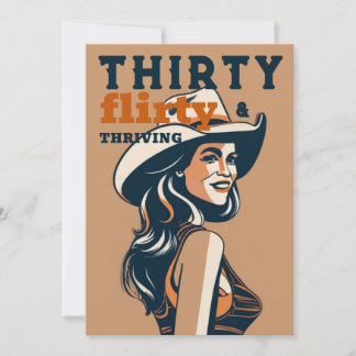 30 Koketter Western Retro 30. Geburtstag Einladung