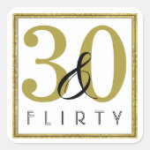 30 & Kokettes 30. Geburtstag Party Quadratischer Aufkleber (Vorderseite)