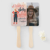 30 Kokettes und Personalisiertes Foto Fächer (Vorne und Hinten)