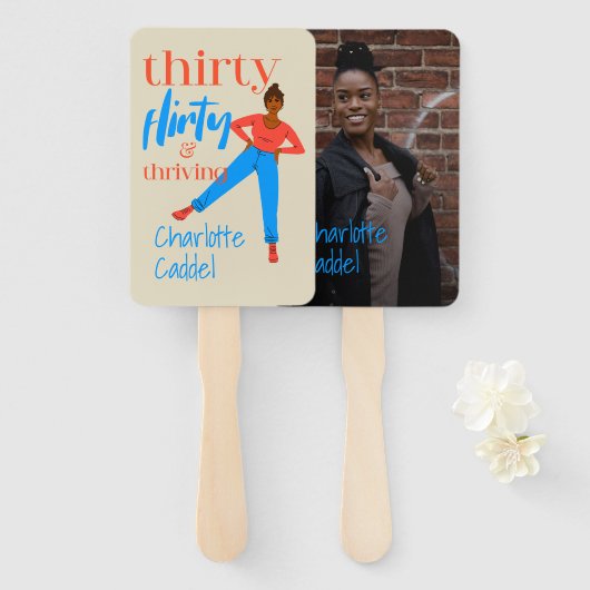 30 Kokettes und Personalisiertes Foto Fächer (Vorne und Hinten)