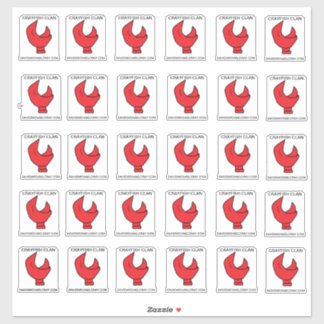 30 KRAYFISCHE KLAUENKLETTERN AUF EINEM 14"X14"-BLA AUFKLEBER